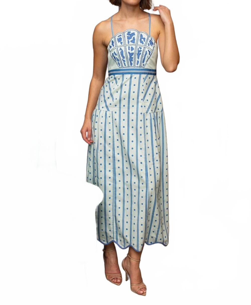 NEW ANNA CATE hunter midi dress in ribbon cloud